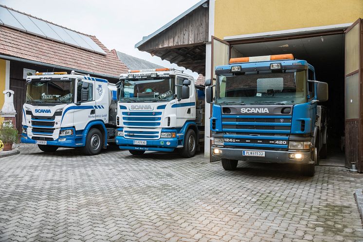 Drei Generationen: Scania Milchsammelfahrzeuge