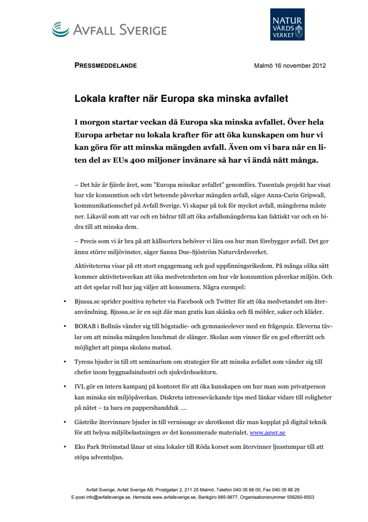 Lokala krafter när Europa ska minska avfallet