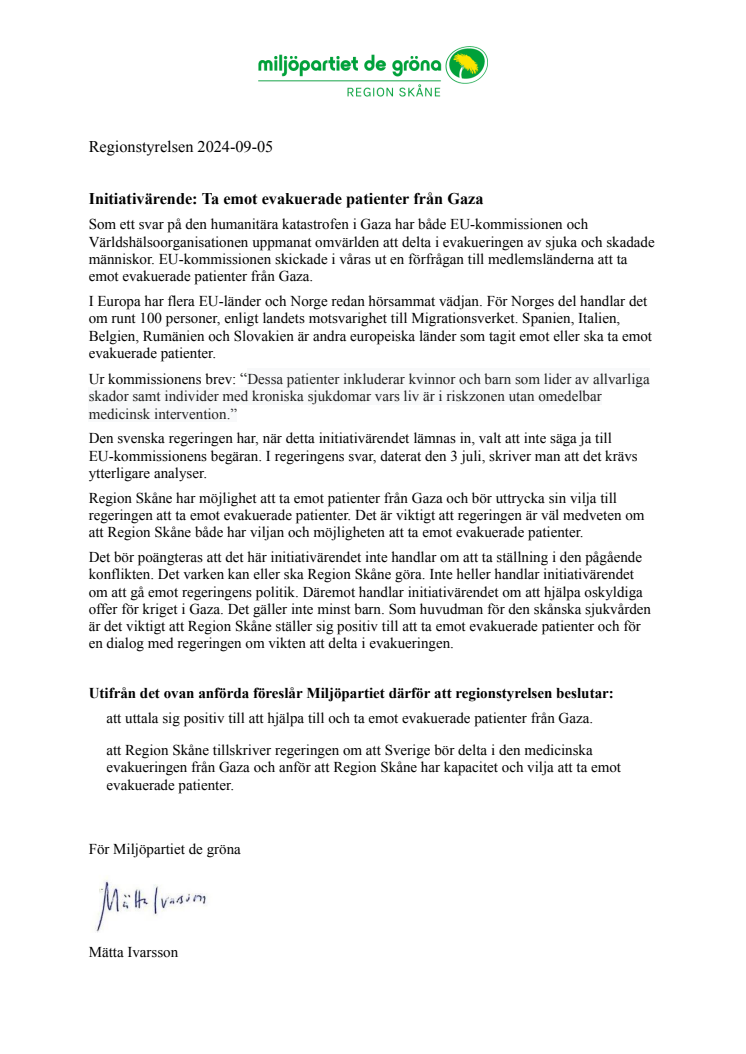 RS 2024-09-05 Initiativärende Ta emot evakuerade patienter från Gaza .docx (1).pdf