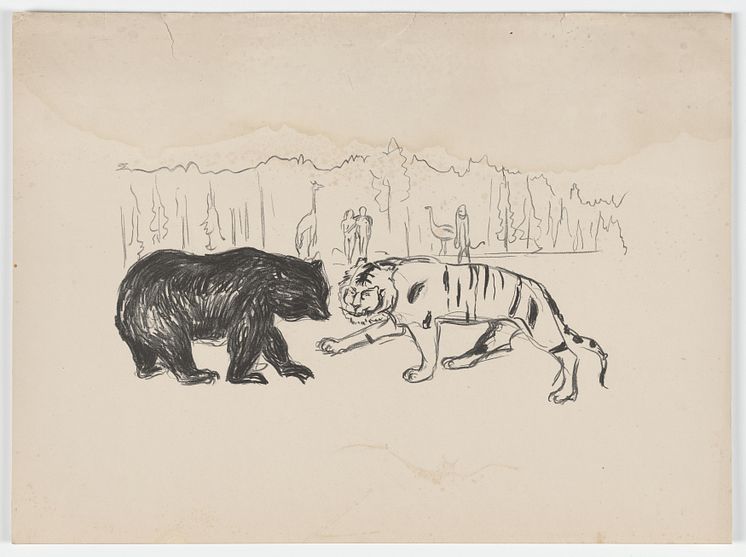 Edvard Munch: Tiger og Bjørn / The Tiger and the Bear (1908-1909)