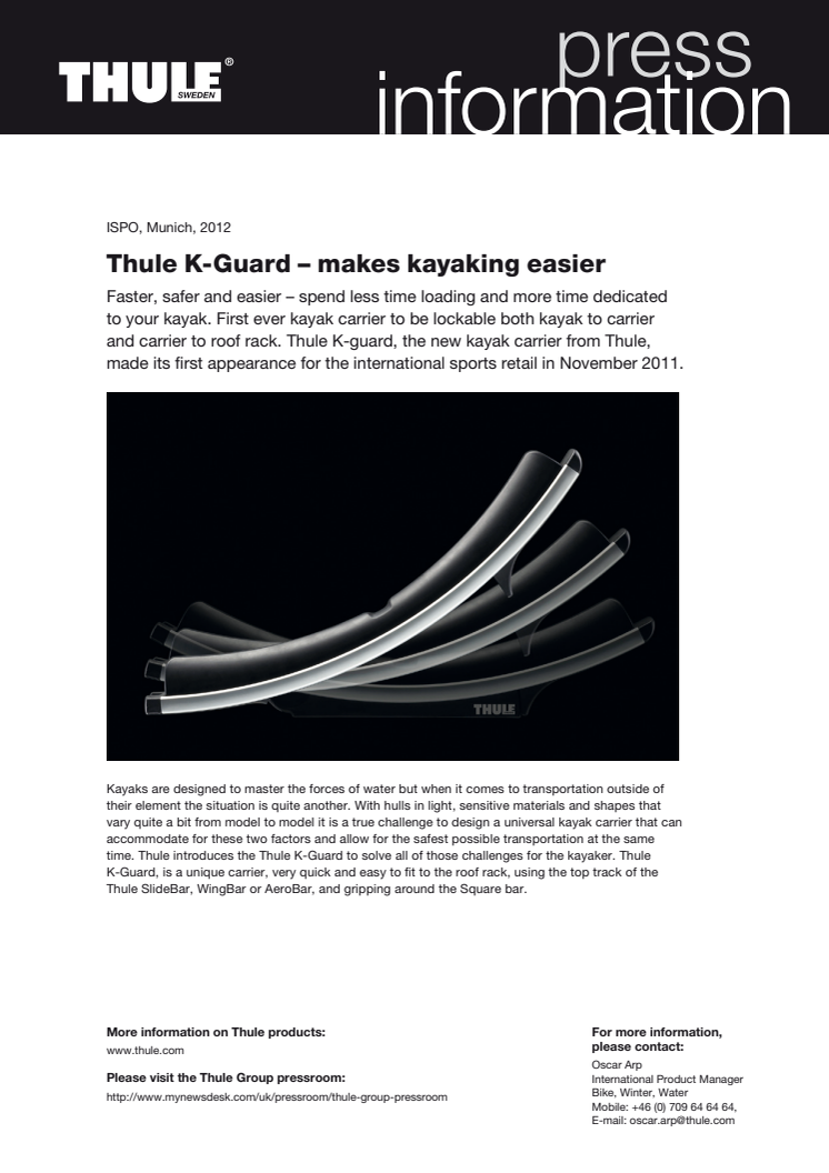 Thule K-Guard – makes kayaking easier
