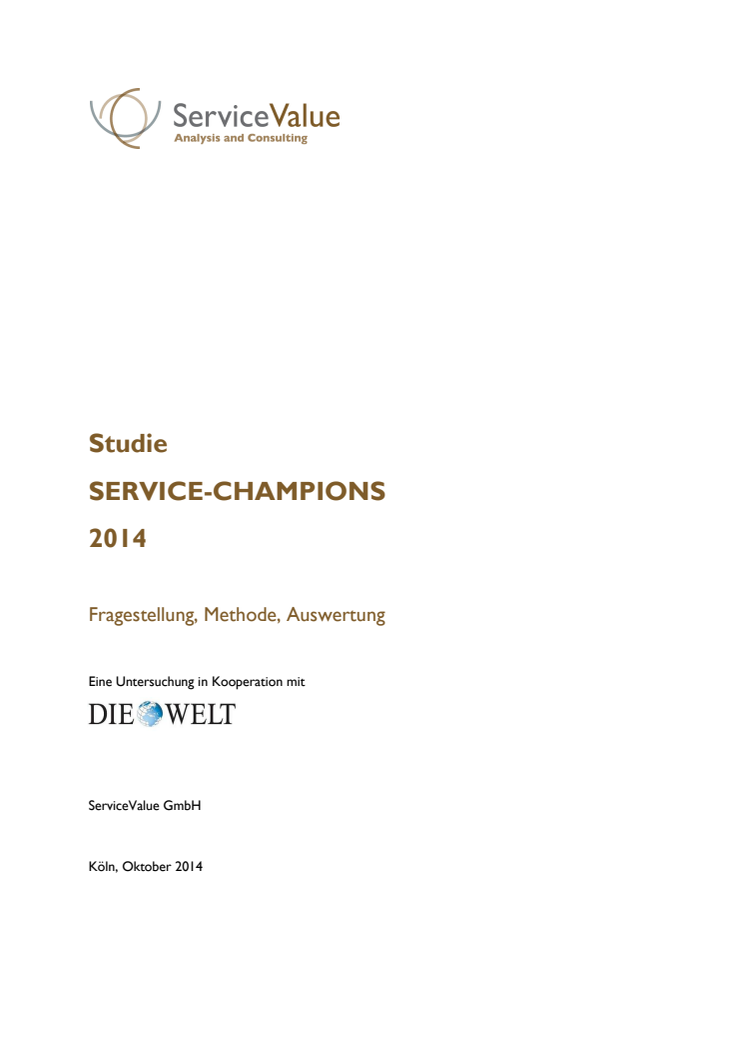 Service-Champions 2014 - Deutschlands größtes Service-Ranking 