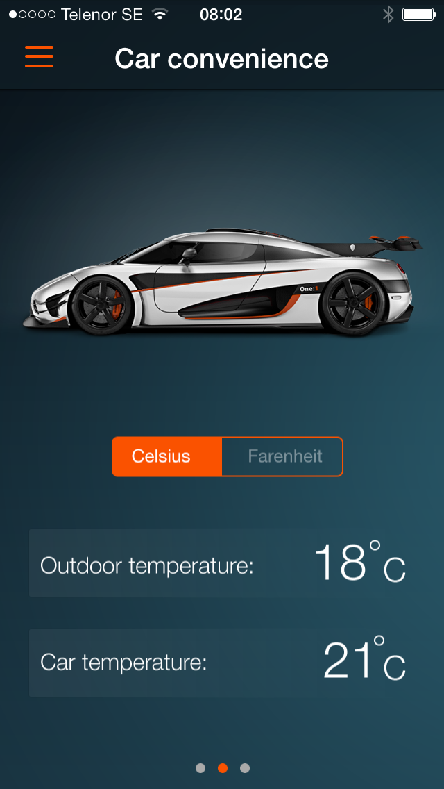 Koenigsegg One:1 app Car Convenience