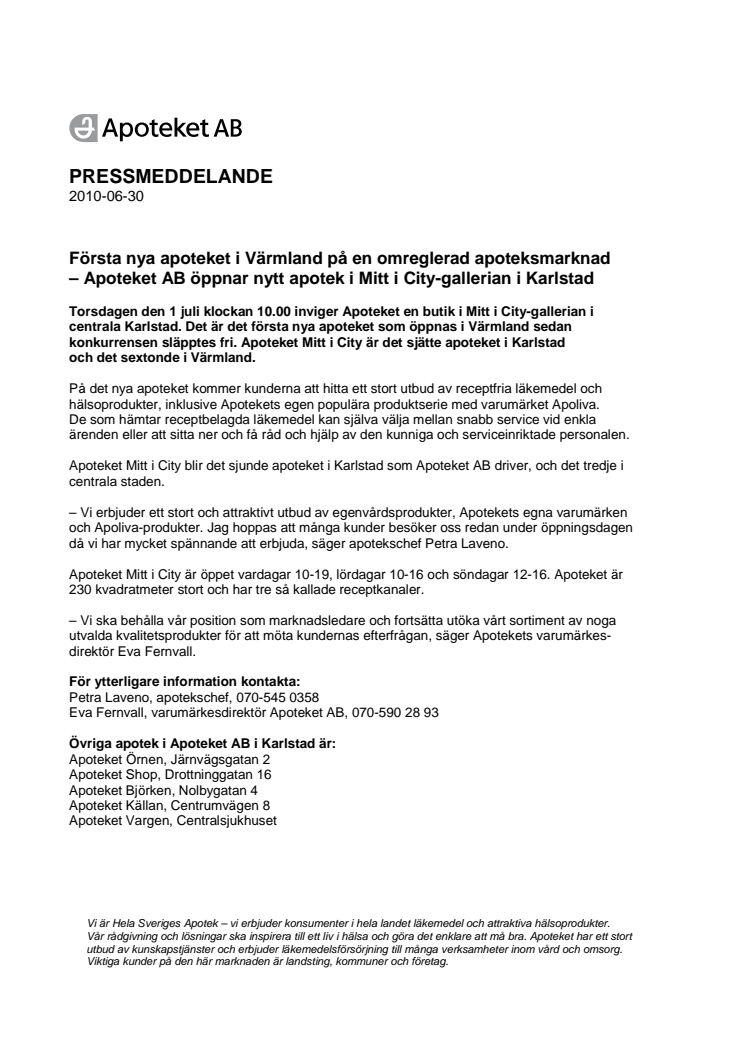 Första nya apoteket i Värmland på omreglerad apoteksmarknad 
