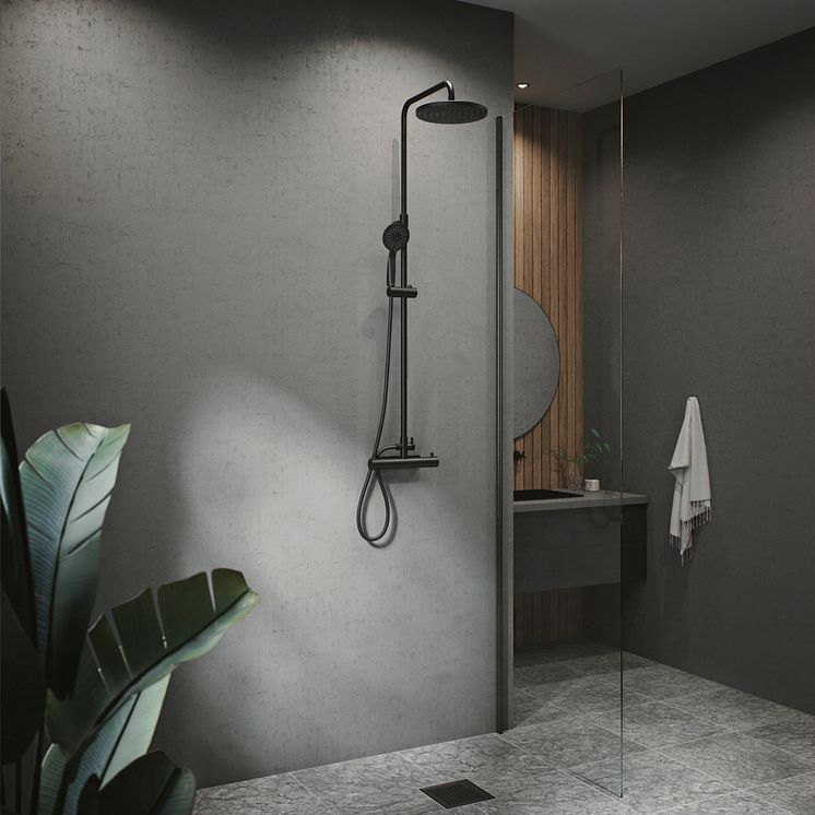 Habo_Magnolia black_ceiling shower set_1