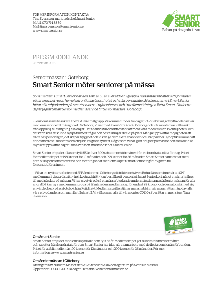 Smart Senior möter seniorer på mässa i Göteborg