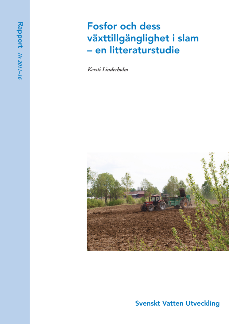 SVU-rapport 2011-16: Fosfor och dess växttillgänglighet i slam - en litteraturstudie