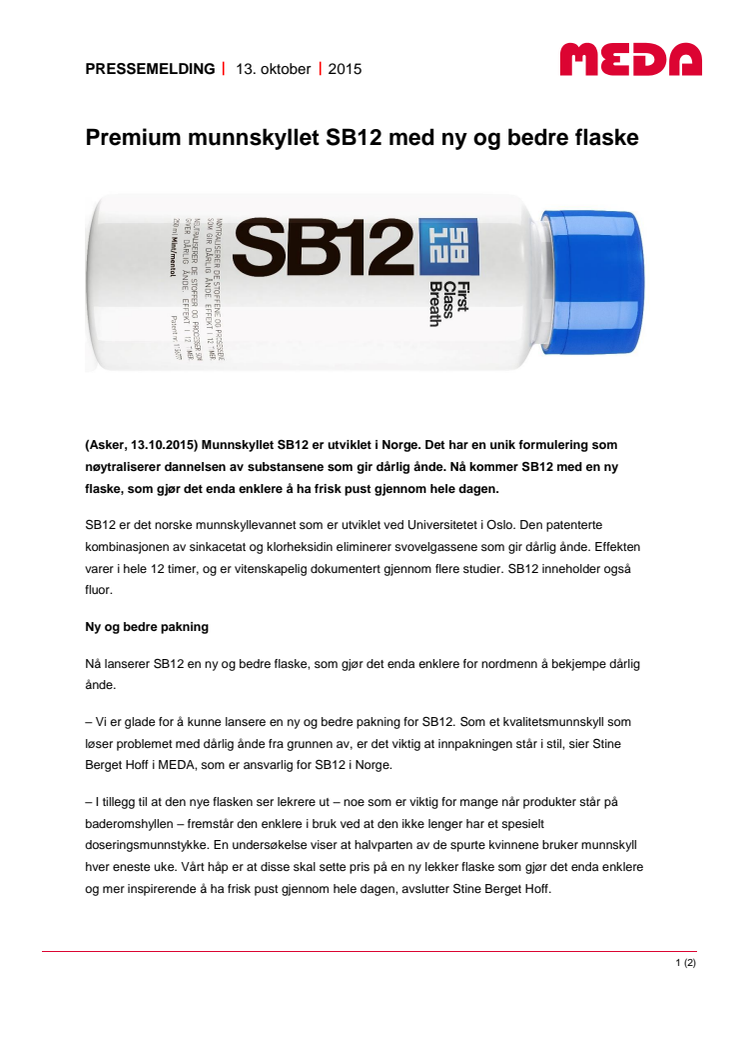 Premium munnskyllet SB12 med ny og bedre flaske 