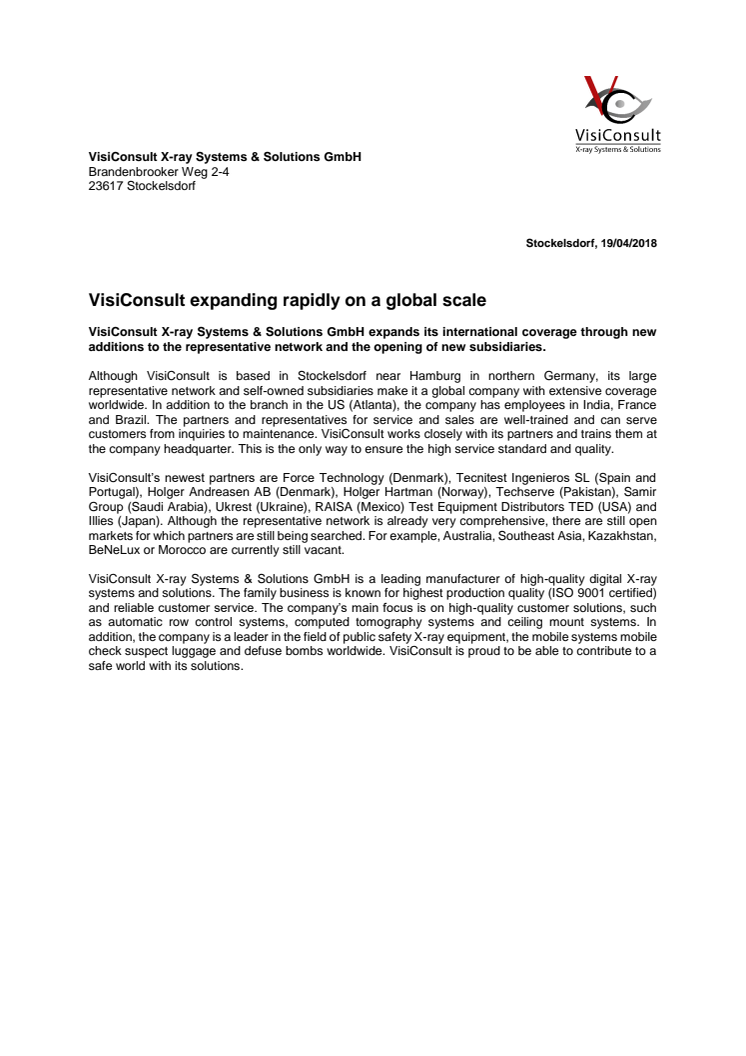 VisiConsult expanding rapidly on a global scale