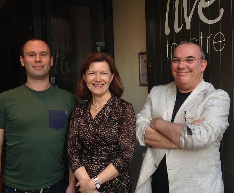 L-R Paddy Campbell, Lucy Winskell and Max Roberts 