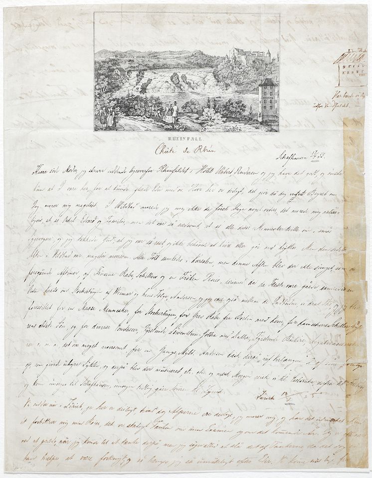Hans Christian Andersen: Orig. håndskrevet fællesbrev, underskrevet både Edgar [Collin] og H.C. Andersen.  Vurdering: 20.000-30.000 kr.