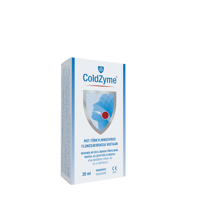 ColdZyme mentol 20 ml förpackning frilagd