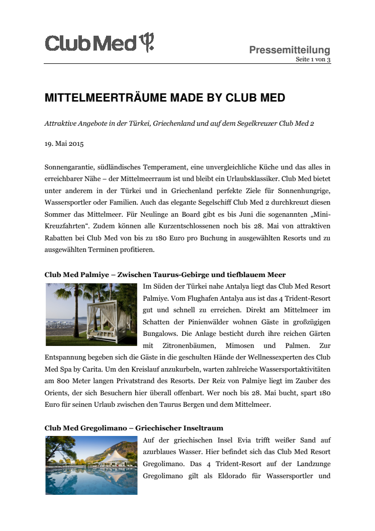 Mittelmeerträume made by Club Med