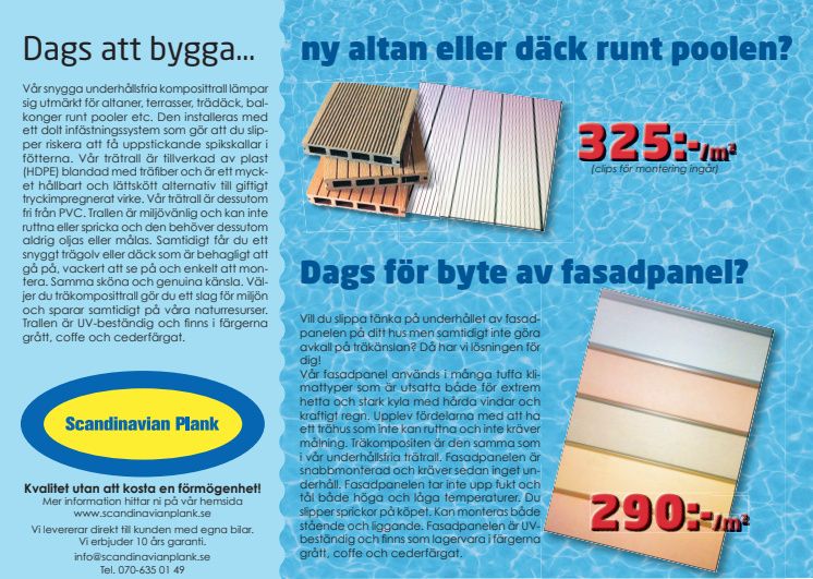 Scandinavian Plank annons våren 2012