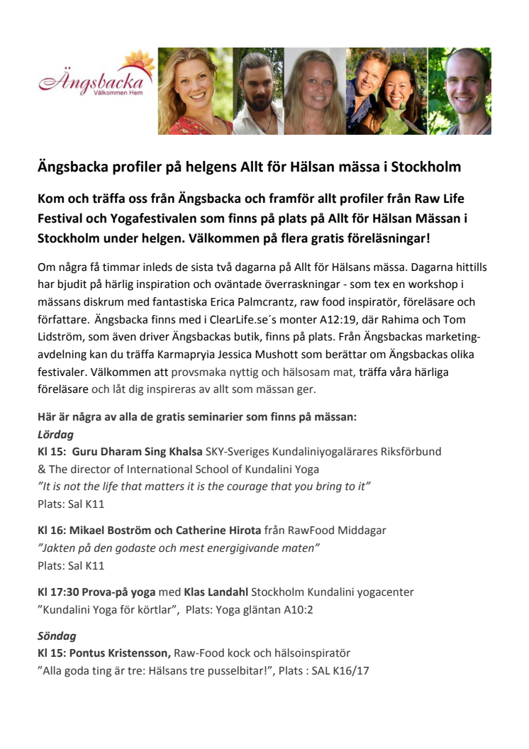 Ängsbacka profiler på helgens Allt för Hälsan mässa i Stockholm
