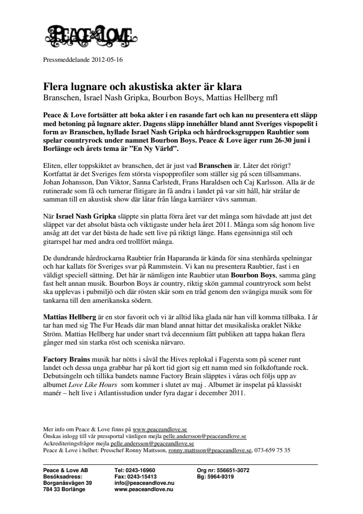 Arne Hegerfors, Tina Nordlund och ännu mer inspiration - Programmet fylls på med ett tjugotal namn