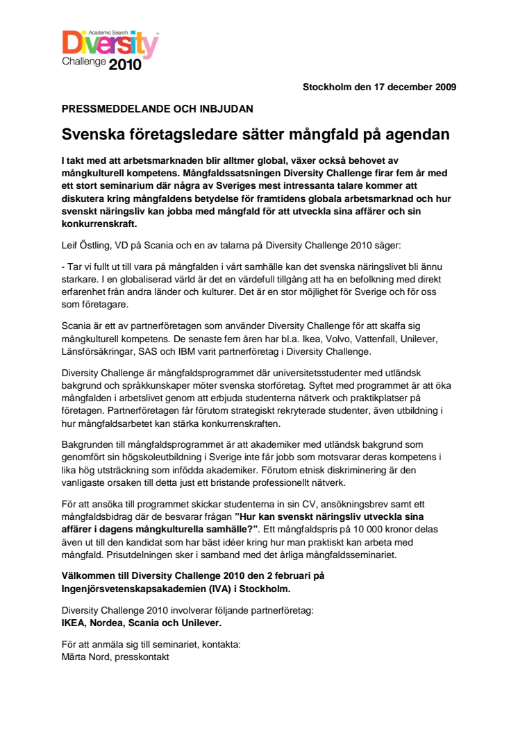 Svenska företagsledare sätter mångfald på agendan