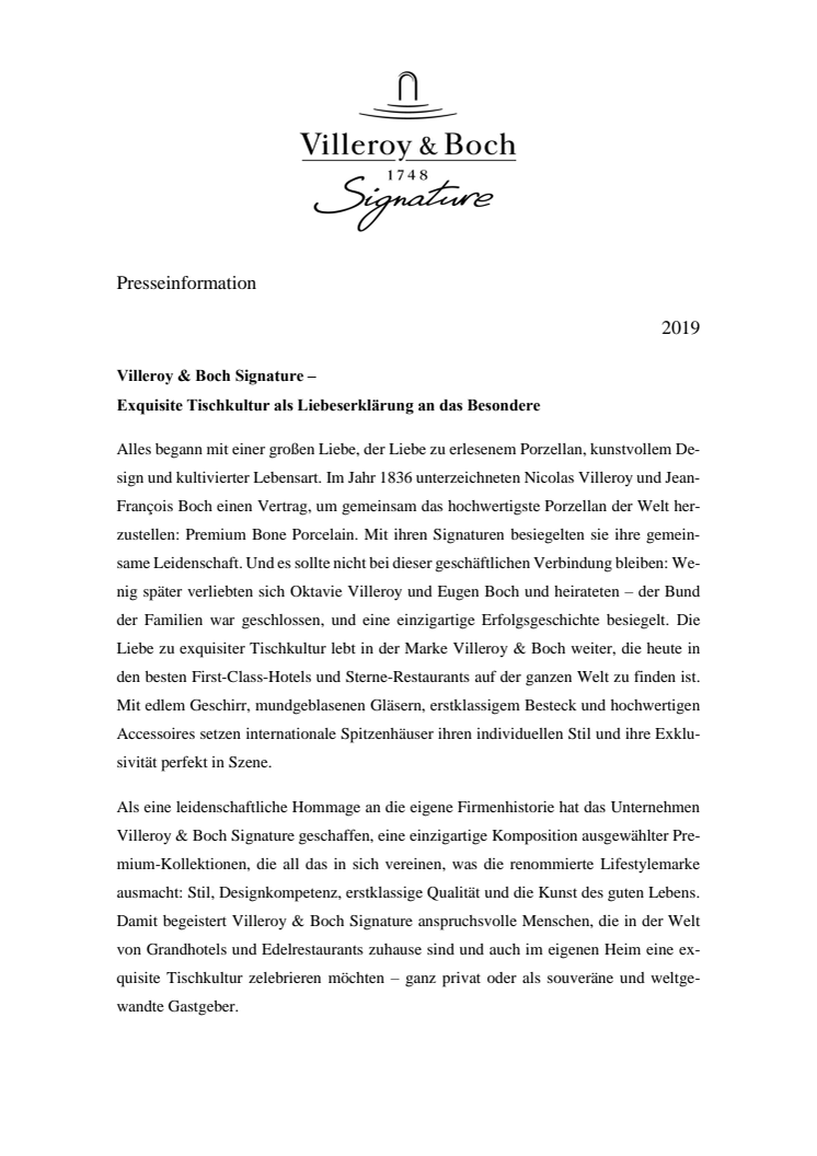 Villeroy & Boch Signature – Exquisite Tischkultur als Liebeserklärung an das Besondere
