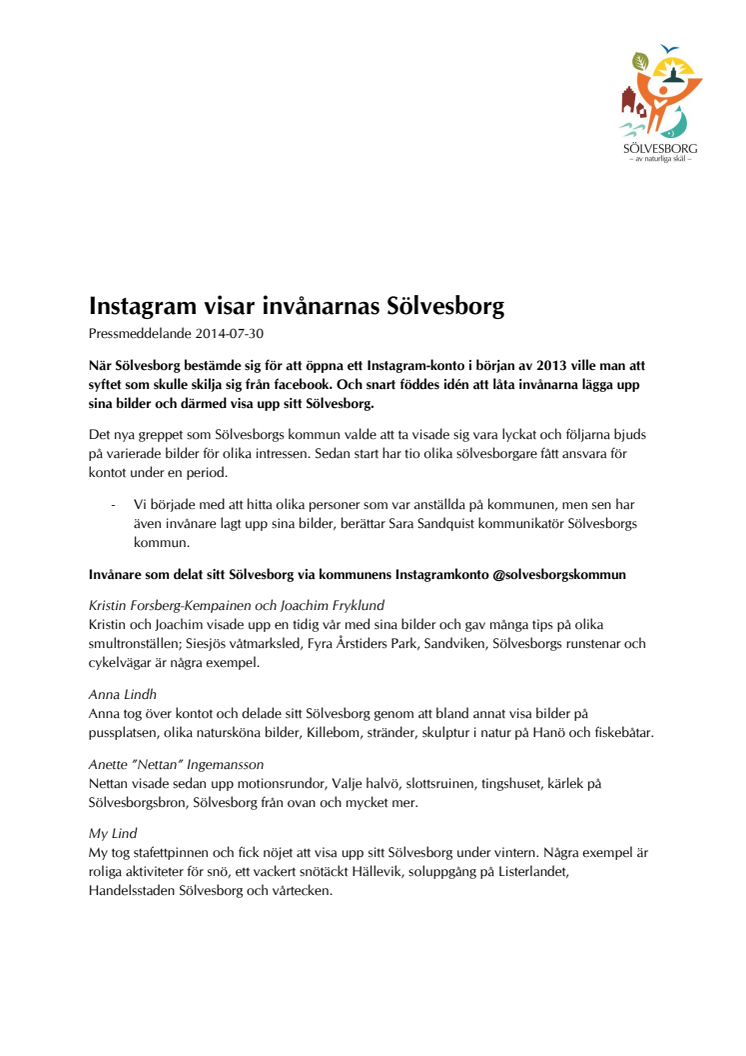 Instagram visar invånarnas Sölvesborg