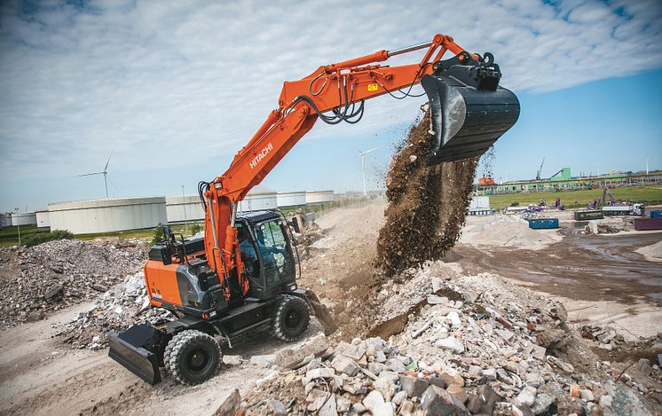 Hitachis  ZX145W-6 hjulgrävare Delvator