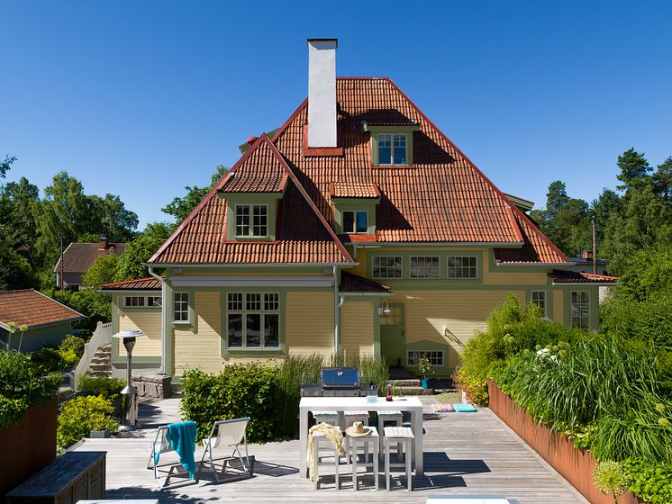Träfasader i gult