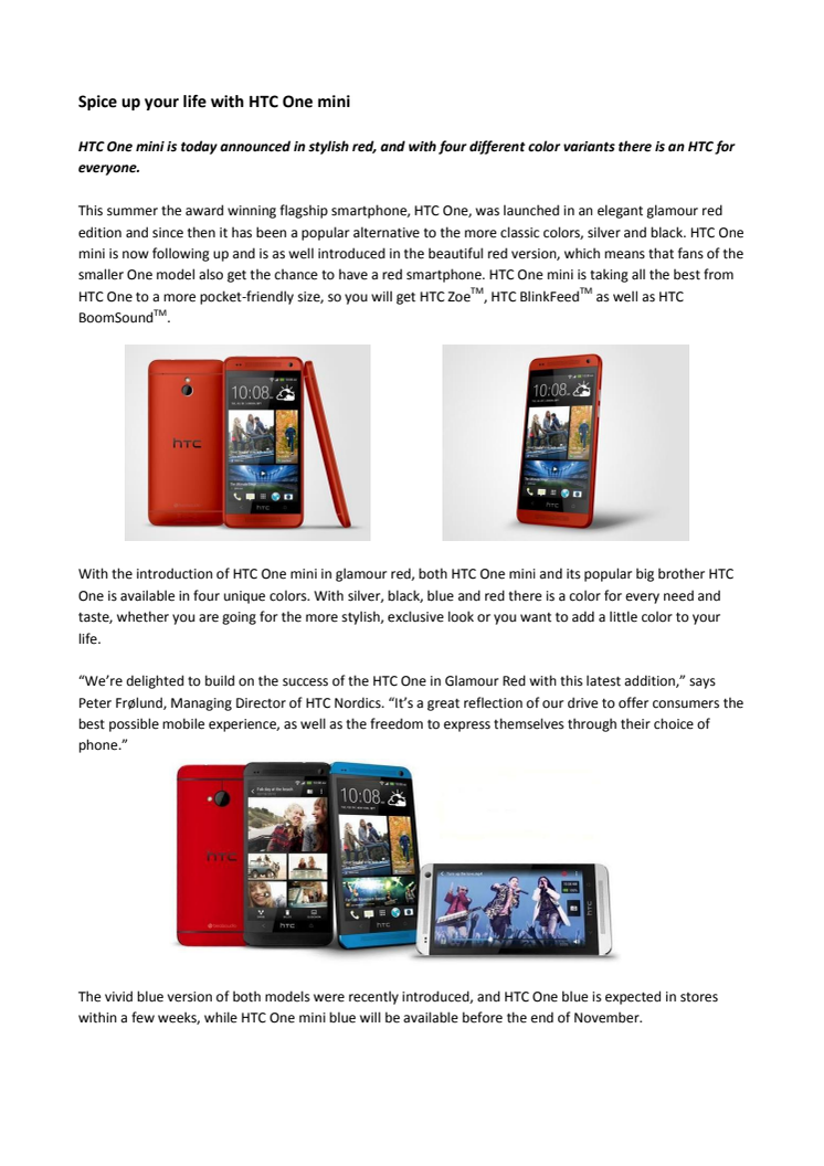 Spice up your life with HTC One mini