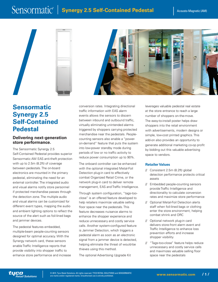  Larmbågar från Gate Security - Sensormatic Synergy Self-Contained