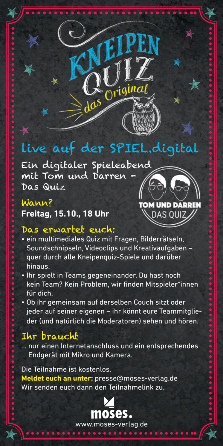 Flyer Kneipenquiz live (SPIEL.digital)