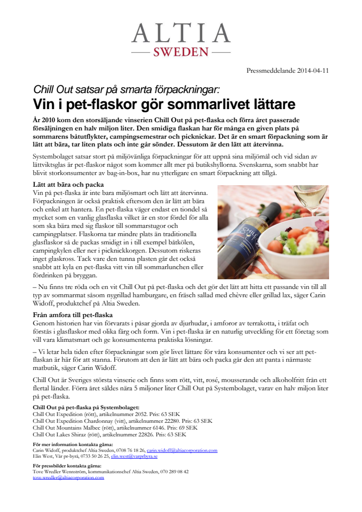 Vin i pet-flaskor gör sommarlivet lättare