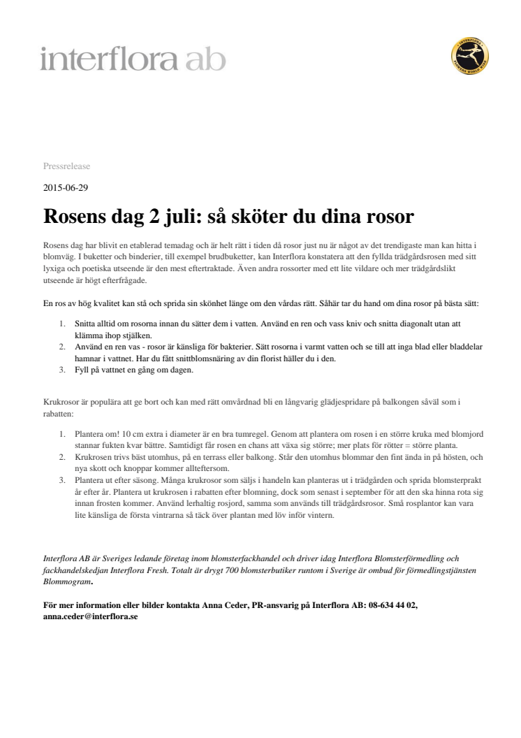 Rosens dag 2 juli: så sköter du dina rosor