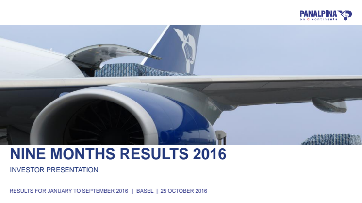 NIne Months Results 2016 – Investor Presentation