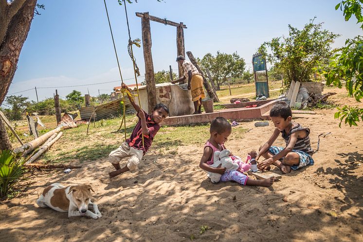 Familieidyll på Sri Lanka.