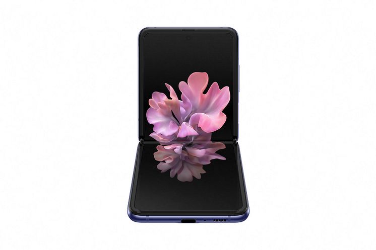 Samsung Galaxy Z Flip_front table top_purple mirror