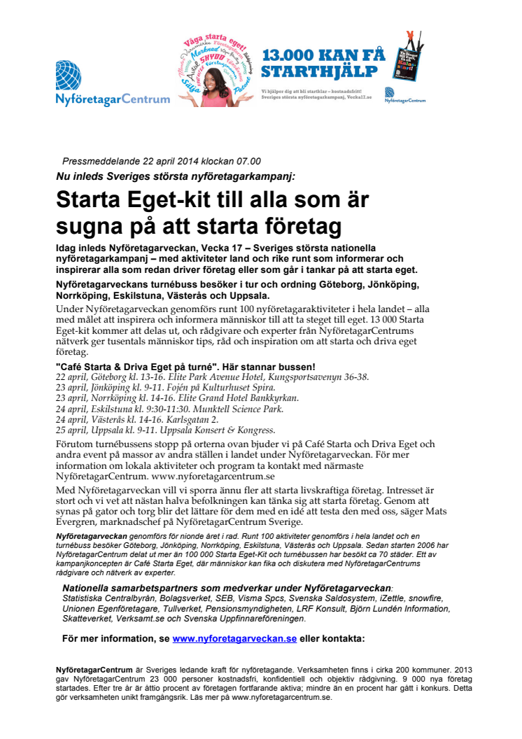 13.000 Starta Eget-kit till alla som är sugna på att starta företag