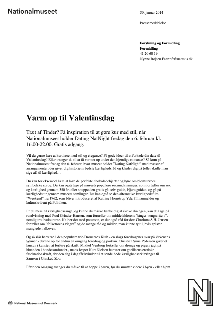 Varm op til Valentinsdag