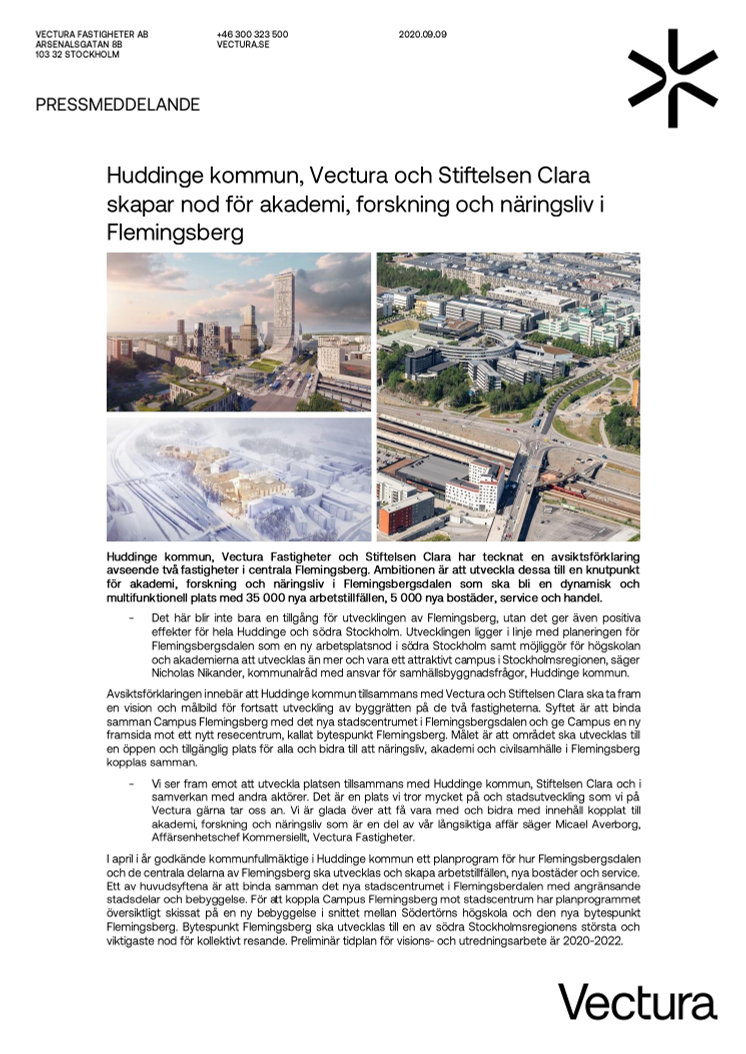 Huddinge kommun, Vectura och Stiftelsen Clara skapar nod för akademi, forskning och näringsliv i Flemingsberg.pdf