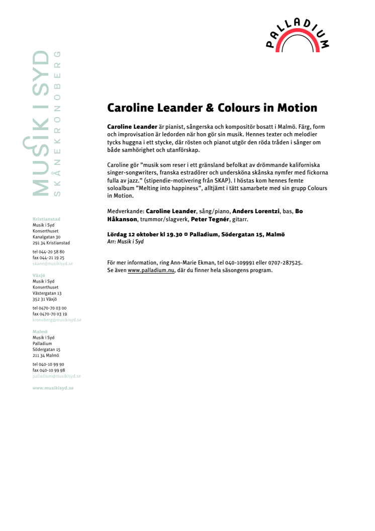 Caroline Leander & Colours in Motion