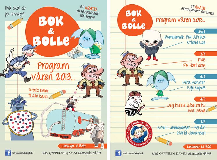Bok & bolle - program for våren 2013