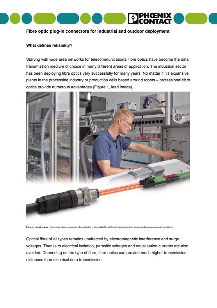 Fibre optic plug-in connectors for industrial and outdoor deployment