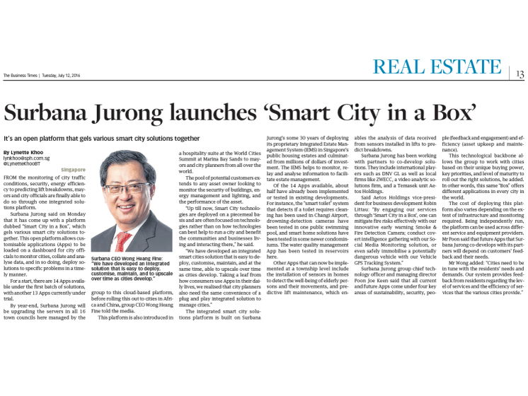 Surbana Jurong launches 'Smart City in a Box'