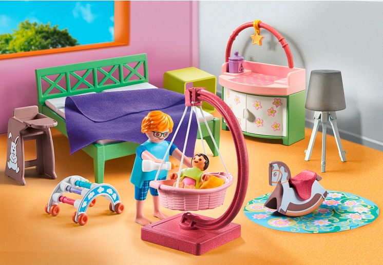 Schlafzimmer mit Babyspielecke (71609) von PLAYMOBIL