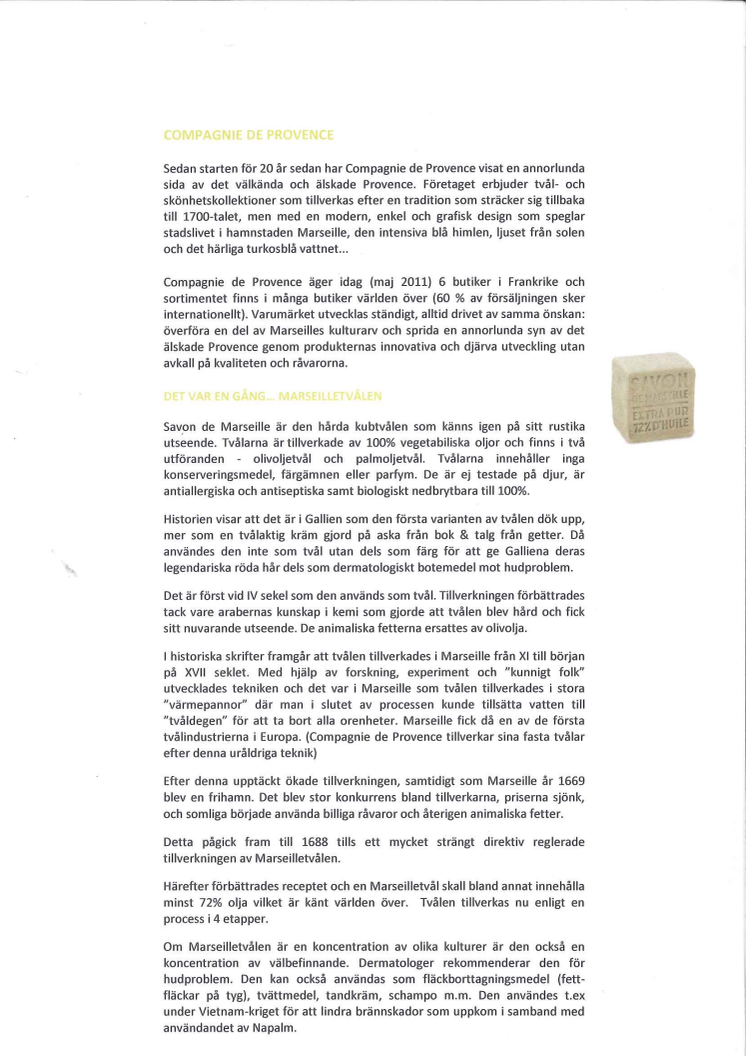 Savon de Marseille - Produktbeskrivning