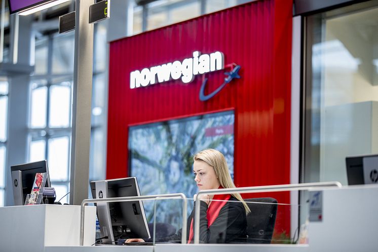 Norwegian's new service desk at Oslo airport