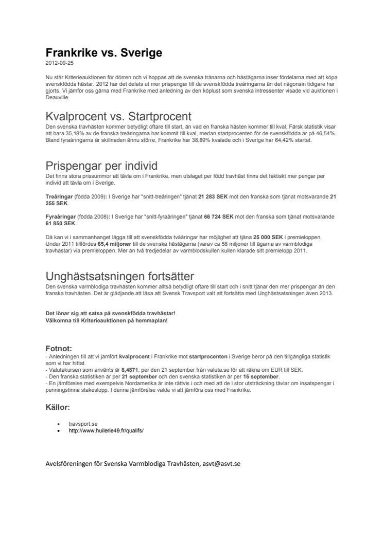 Frankrike vs. Sverige 