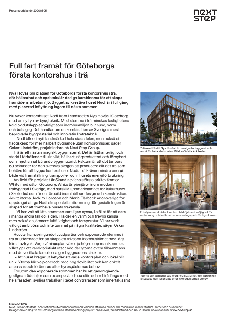 Full fart framåt för Göteborgs första kontorshus i trä