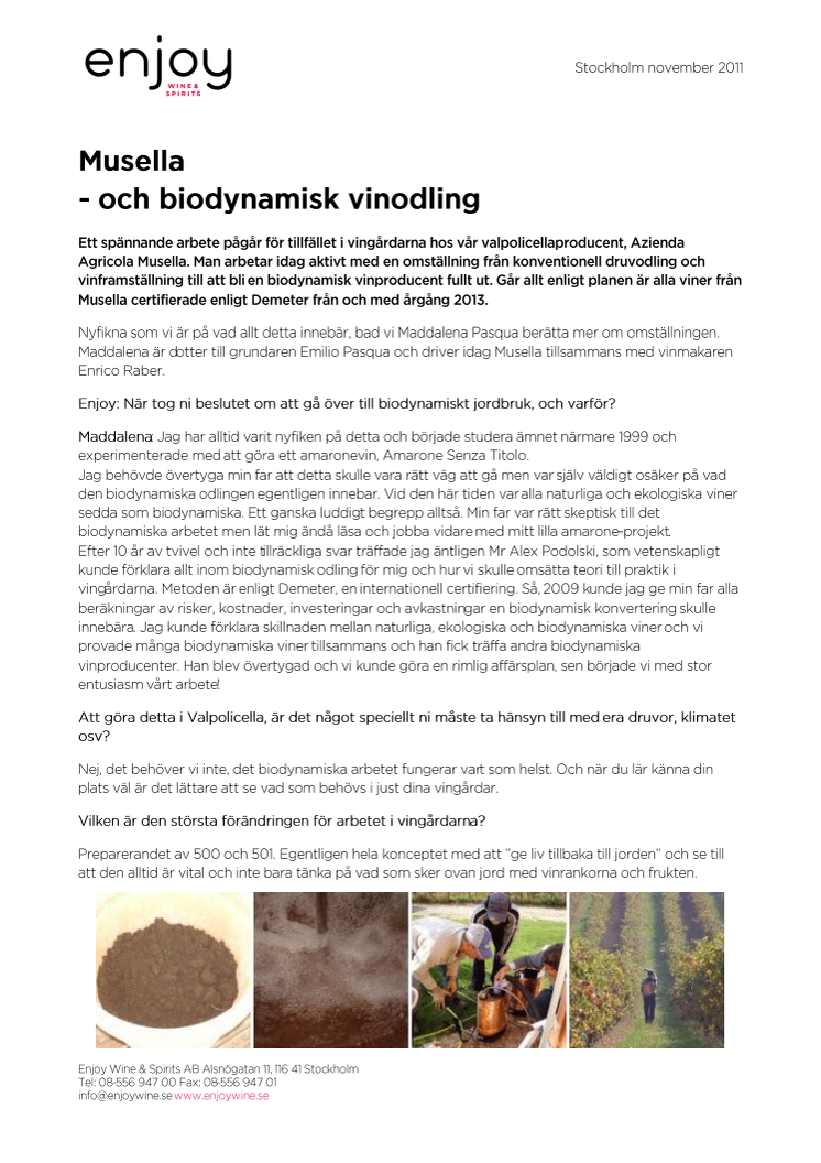 Musella och biodynamisk vinodling