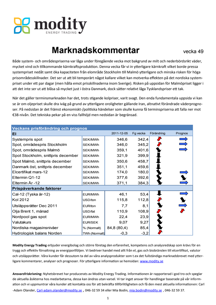 Marknadskommentar v.49