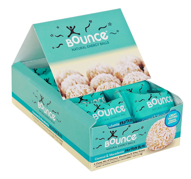 Bounce balls kokos macadamia borddisplay