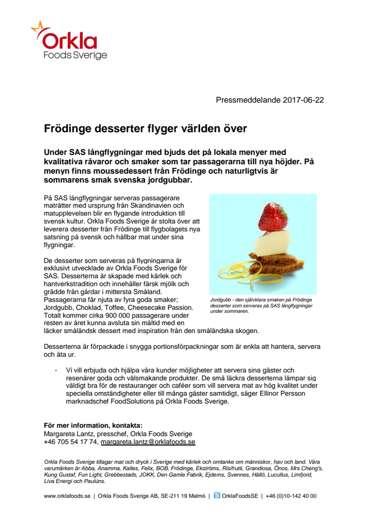 Frödinge desserter flyger världen över