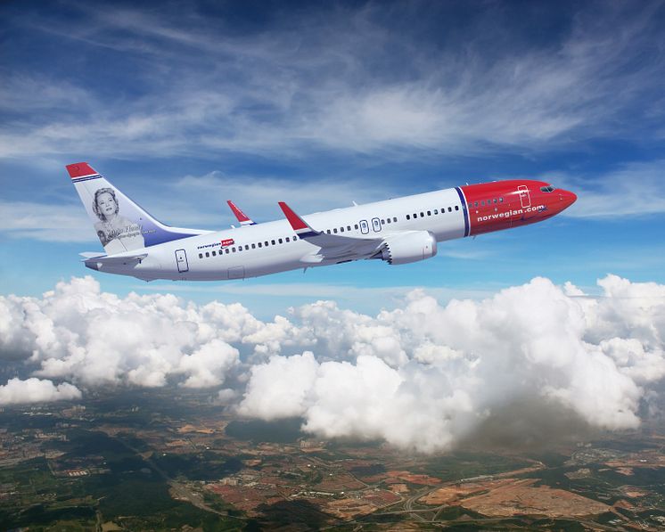 Boeing 737 MAX8 in Norwegian livery